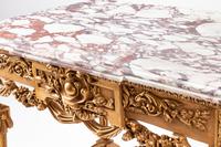 A Louis XVI Style Giltwood Marble-Top Center Table