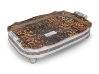 An English Silver-Plate and Faux Tortoise Shell Serving Tray