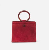 A Rare Vintage Chanel Burgundy Suede Handbag Chanel