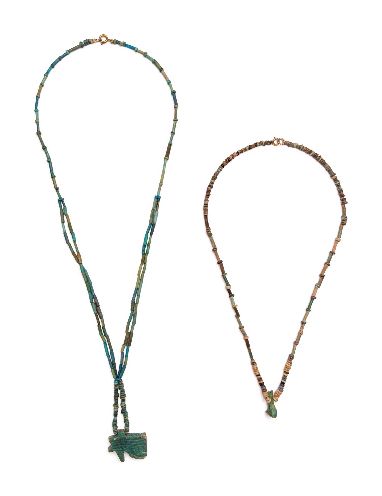 Two Egyptian Bead and Faience Necklaces