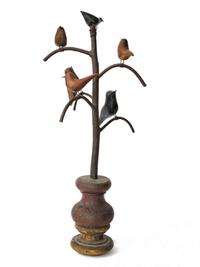 Carved and painted bird tree pennsylvania, circa 1940