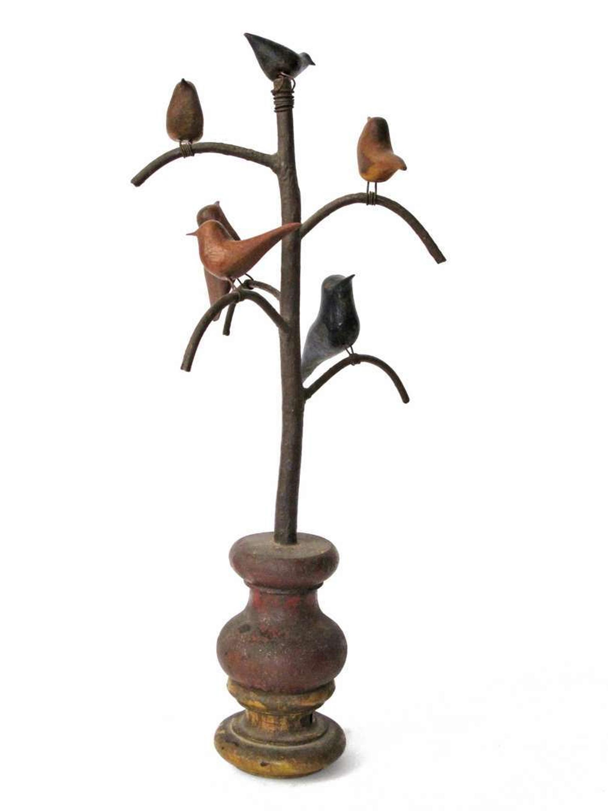 Carved and painted bird tree pennsylvania, circa 1940