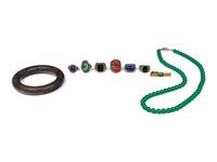 A Group of Jade, Jadeite and Hardstone Jewelry Pieces