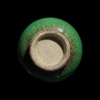 A Chinese Silver Mounted Green Langyao- Type Porcelain Vase, 18th Century 清中期 鑲銀口 綠 朗窯瓶