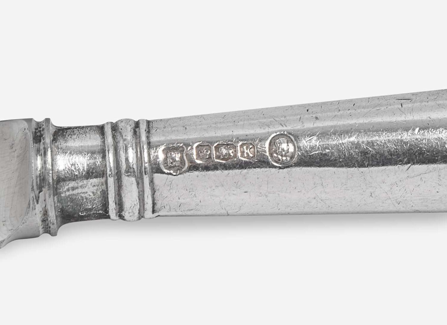 An assembled Elizabeth II sterling silver "rattail" flatware service, Cooper Brothers & Sons, Sheffield, 1952, 1956, 1957, and 1959, and Robert Ensko, London, 1950