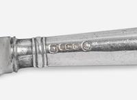 An assembled Elizabeth II sterling silver "rattail" flatware service, Cooper Brothers & Sons, Sheffield, 1952, 1956, 1957, and 1959, and Robert Ensko, London, 1950