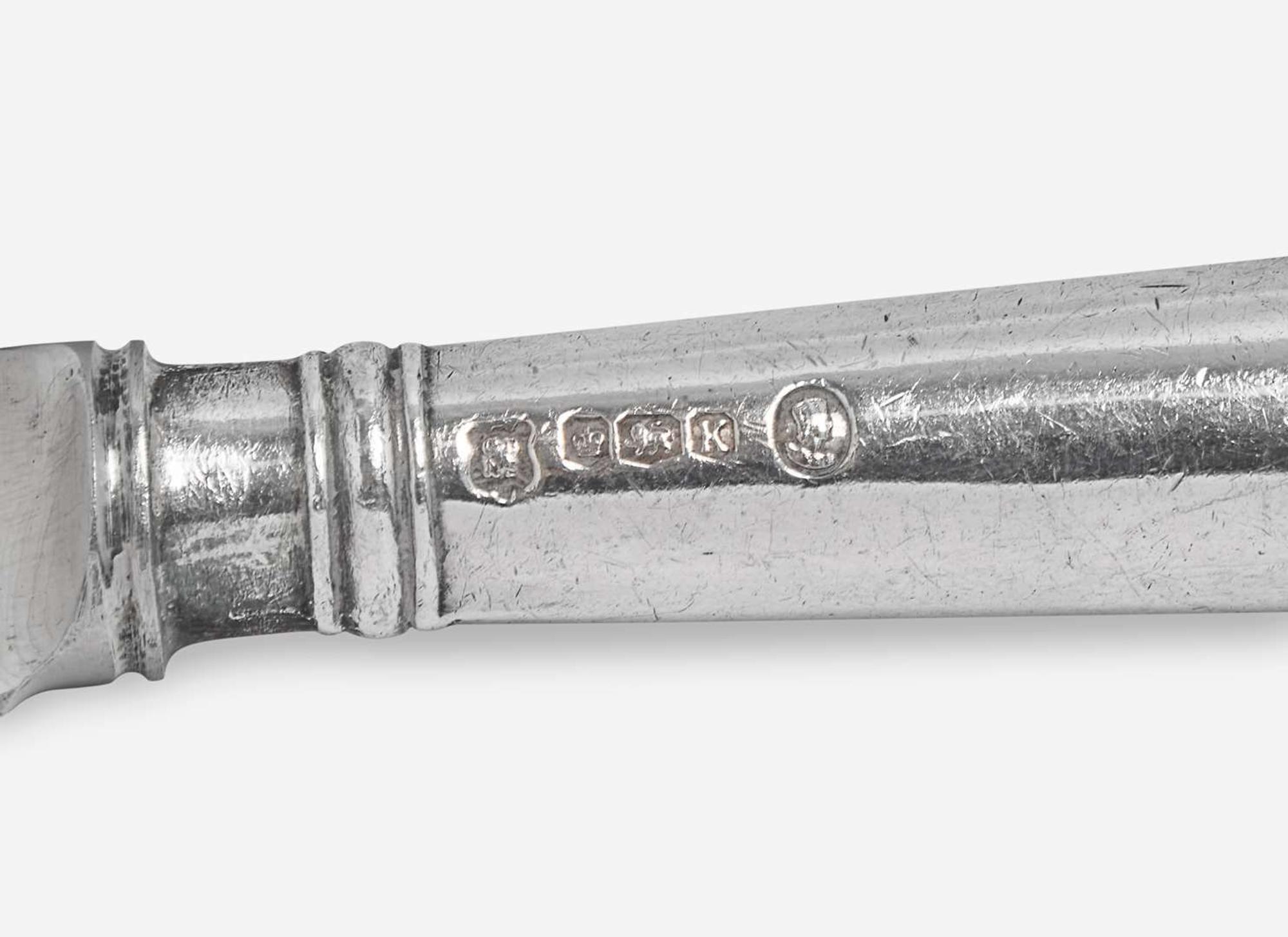 An assembled Elizabeth II sterling silver "rattail" flatware service, Cooper Brothers & Sons, Sheffield, 1952, 1956, 1957, and 1959, and Robert Ensko, London, 1950