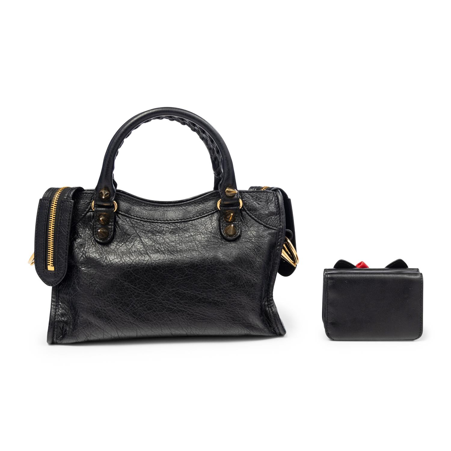 BALENCIAGA, SPIKE STUD MINI CITY BAG & HELLO KITTY WALLET