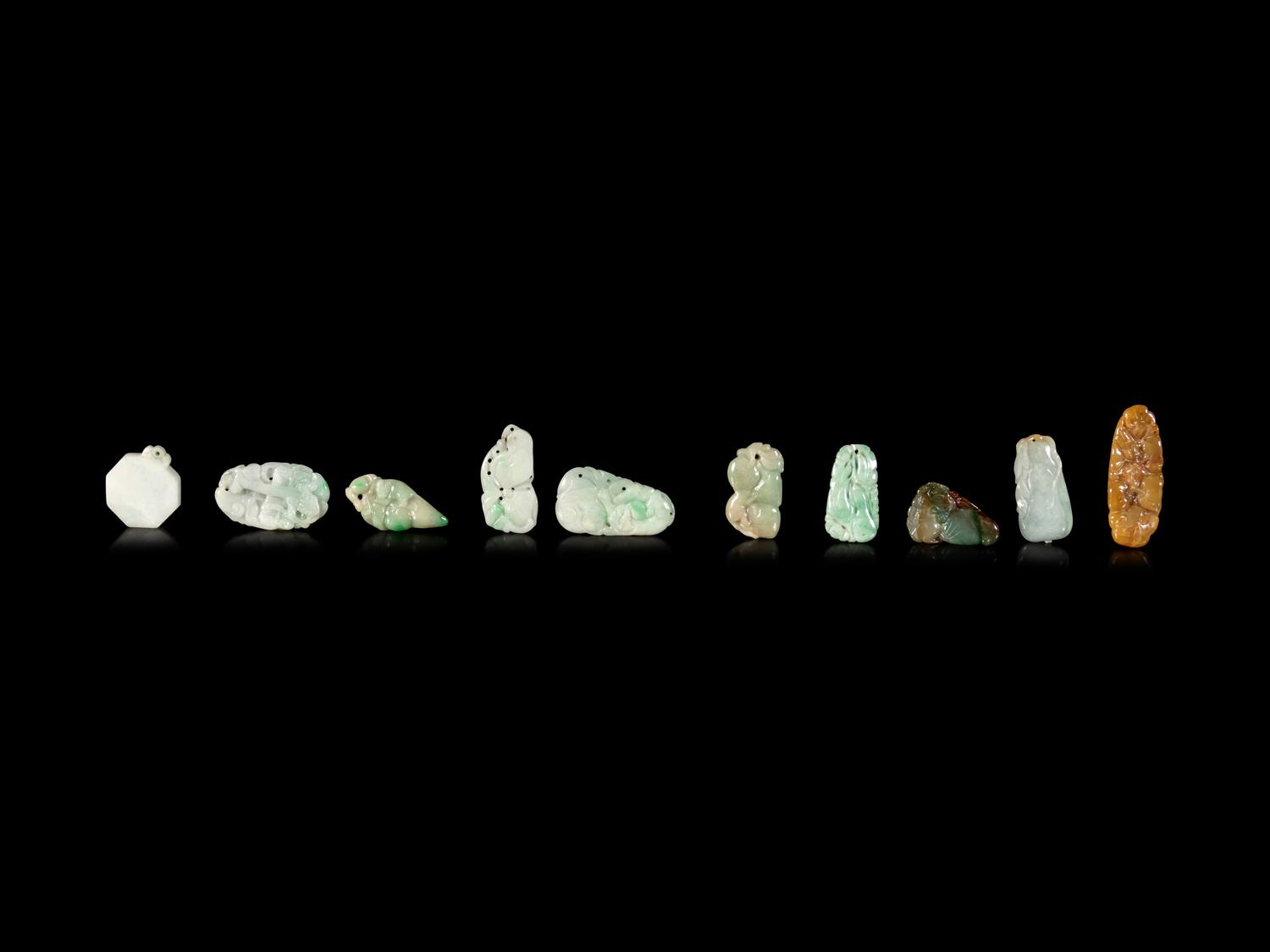 Twenty Chinese Jadeite Pendants