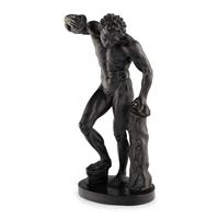 A Danish Black Ceramic Figure of a Dancing Faun
