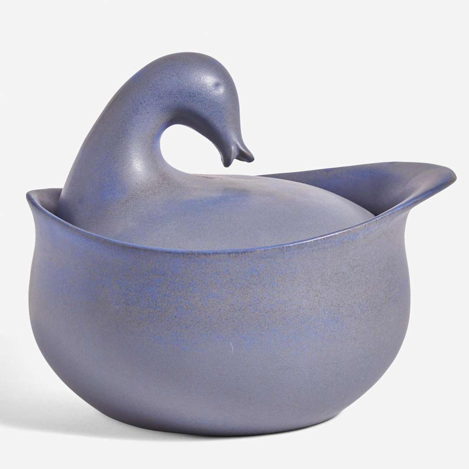 Eva Zeisel (Hungarian-American, 1906-2011) Rare Lidded Duck Tureen, Great Western Stoneware, USA, 1940s