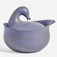 Eva Zeisel (Hungarian-American, 1906-2011) Rare Lidded Duck Tureen, Great Western Stoneware, USA, 1940s