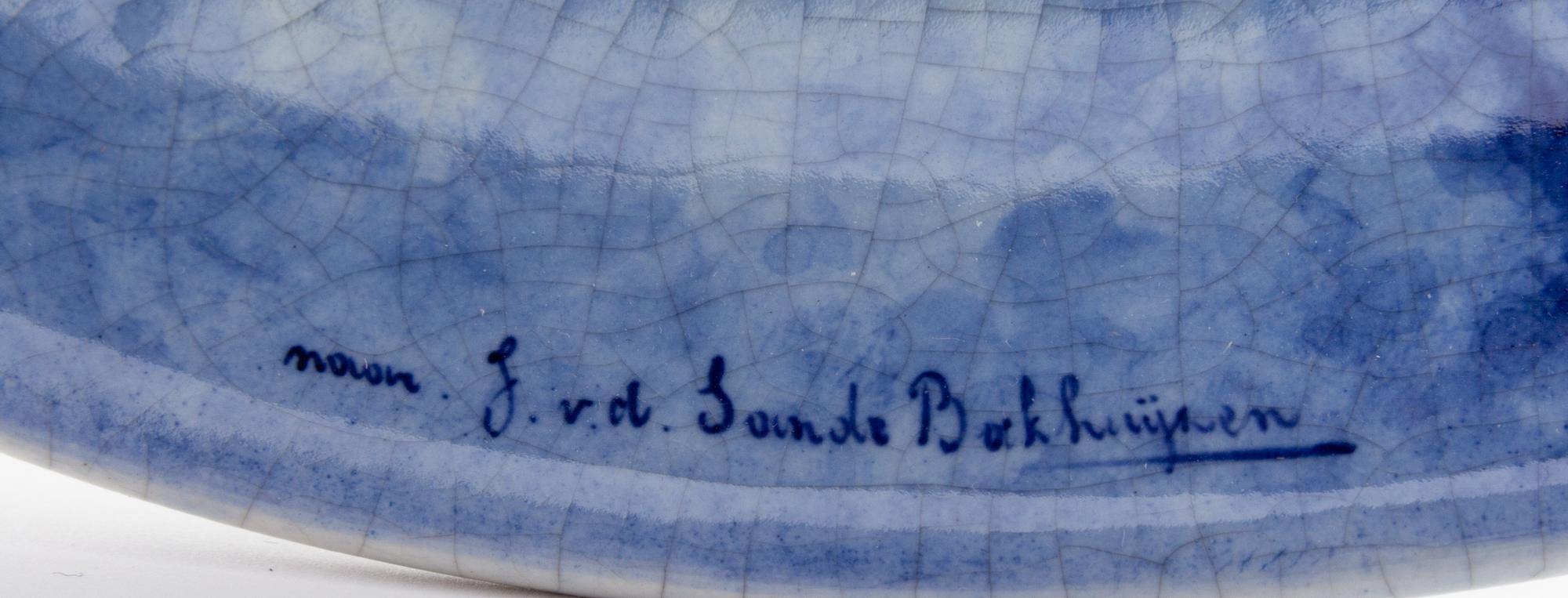 Two Continental Blue and White Glazed Earthenware Plates