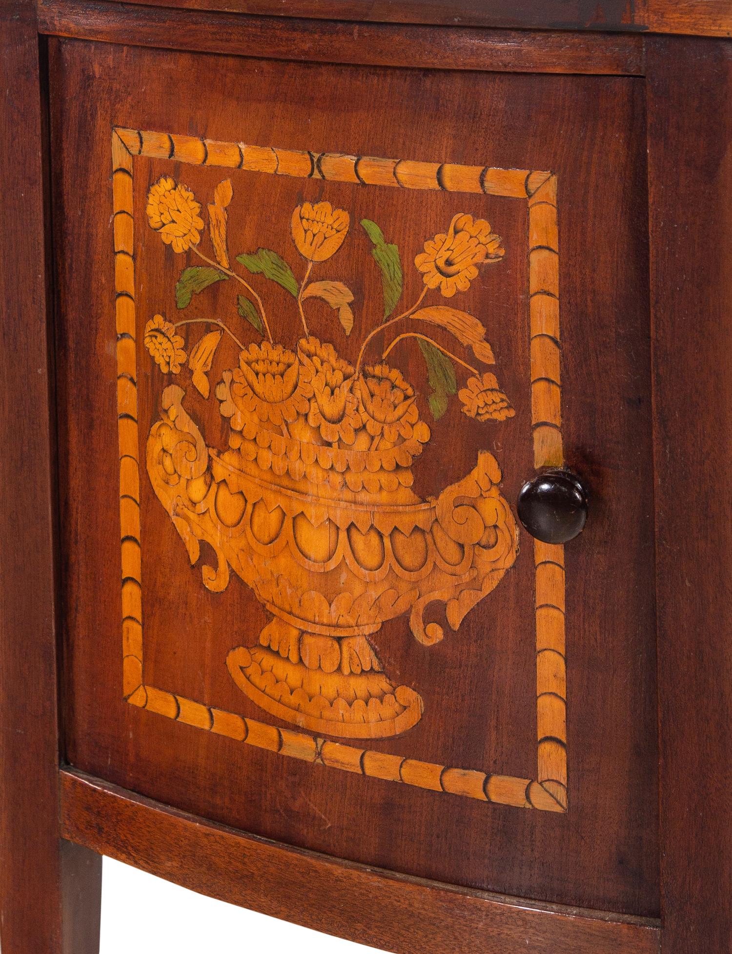 A Pair of Continental Marquetry End Tables