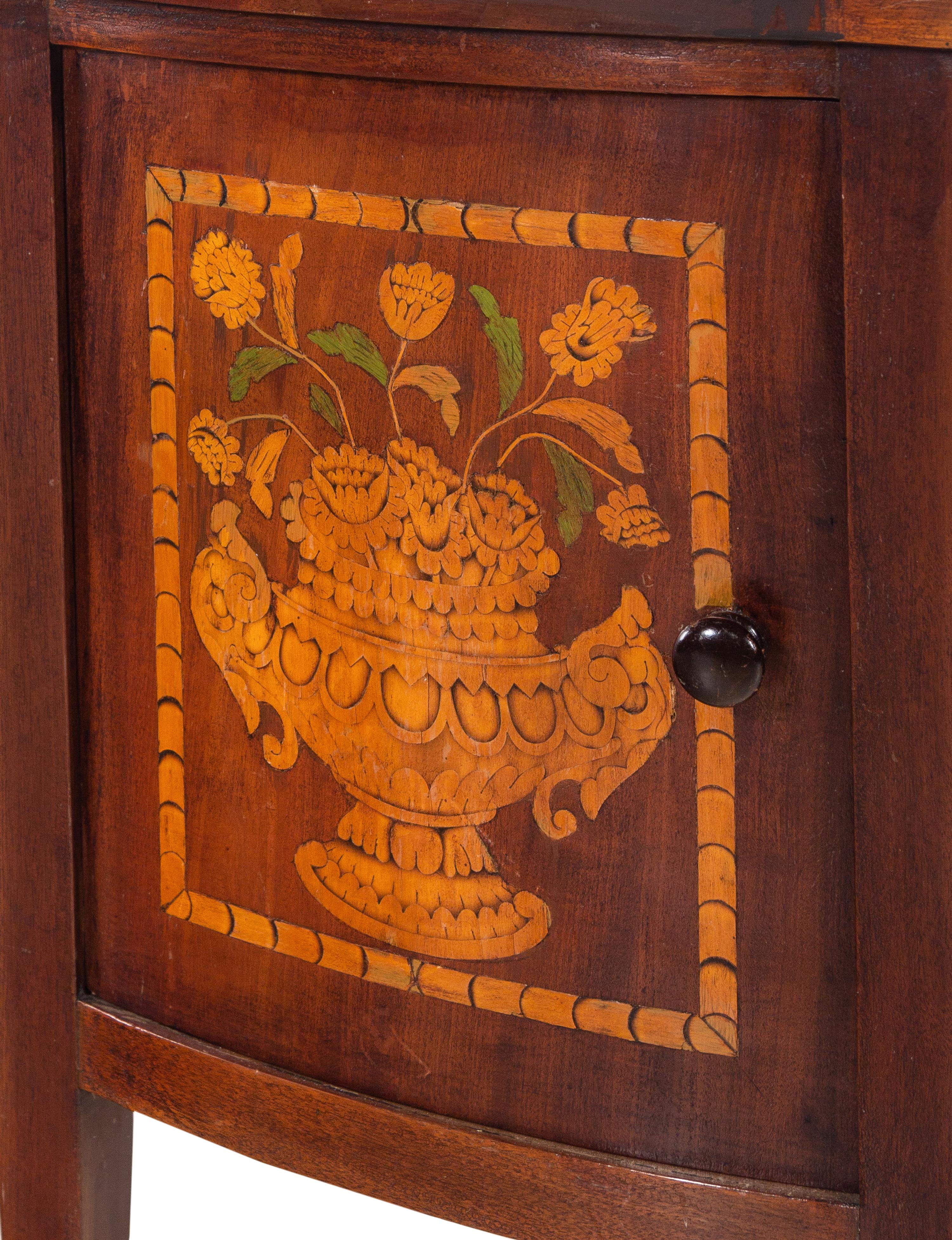 A Pair of Continental Marquetry End Tables