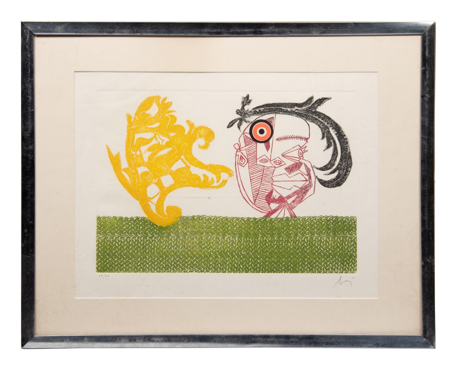 Pecheur sur la plage and Baj chez Picasso 11 (a pair of works), 1962 and 1969