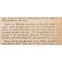 General Cornwallis' Surrender to George Washington at Yorktown, First "Breaking News" Reported in Pennsylvania Gazette and Weekly Advertiser , 1781