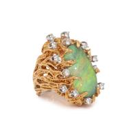 OPAL AND DIAMOND RING