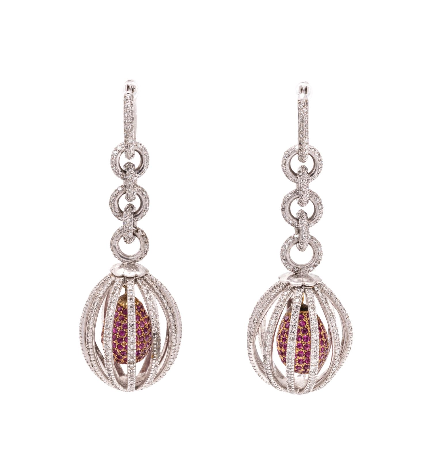 DIAMOND AND RUBY EARRINGS