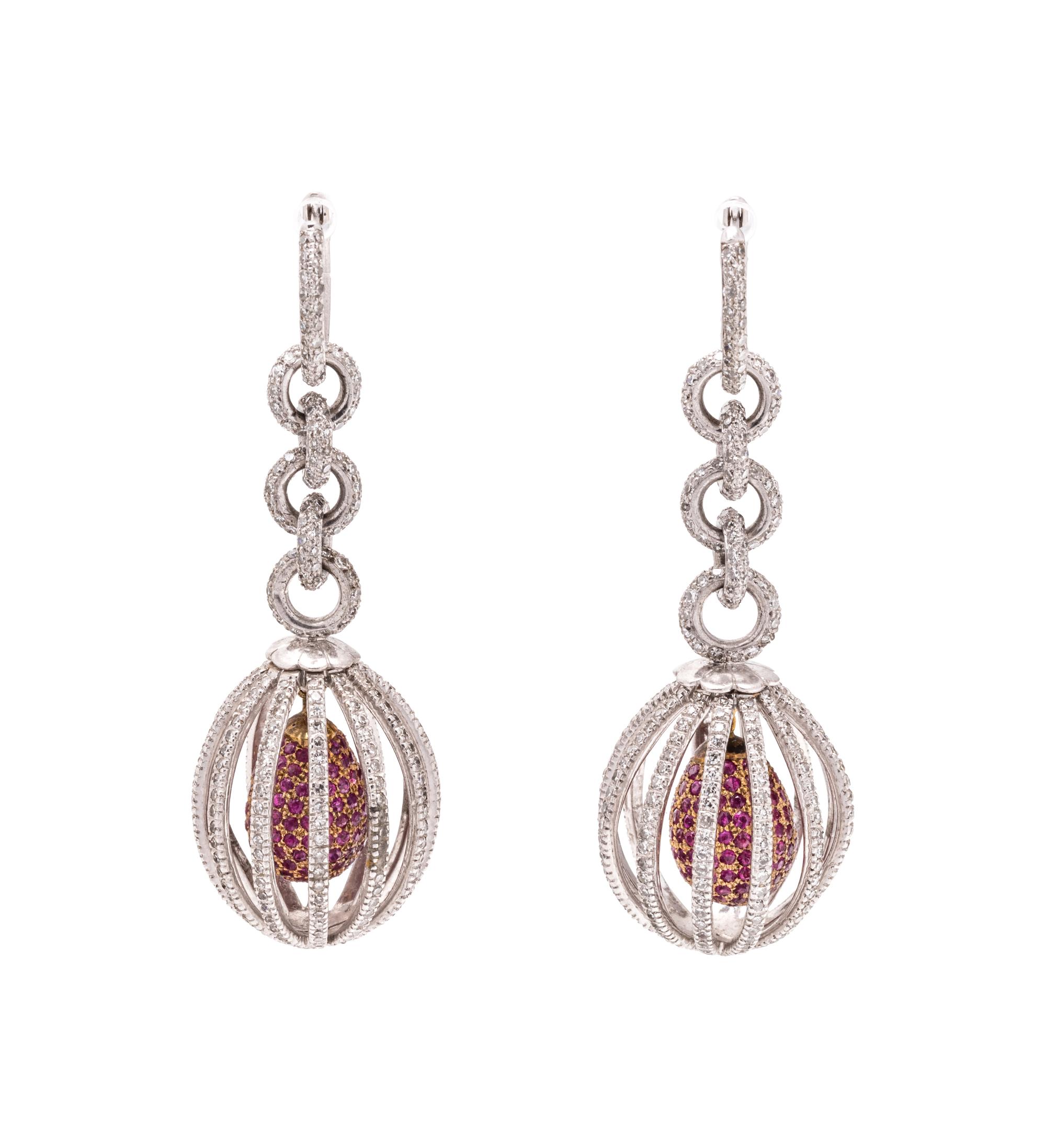 DIAMOND AND RUBY EARRINGS