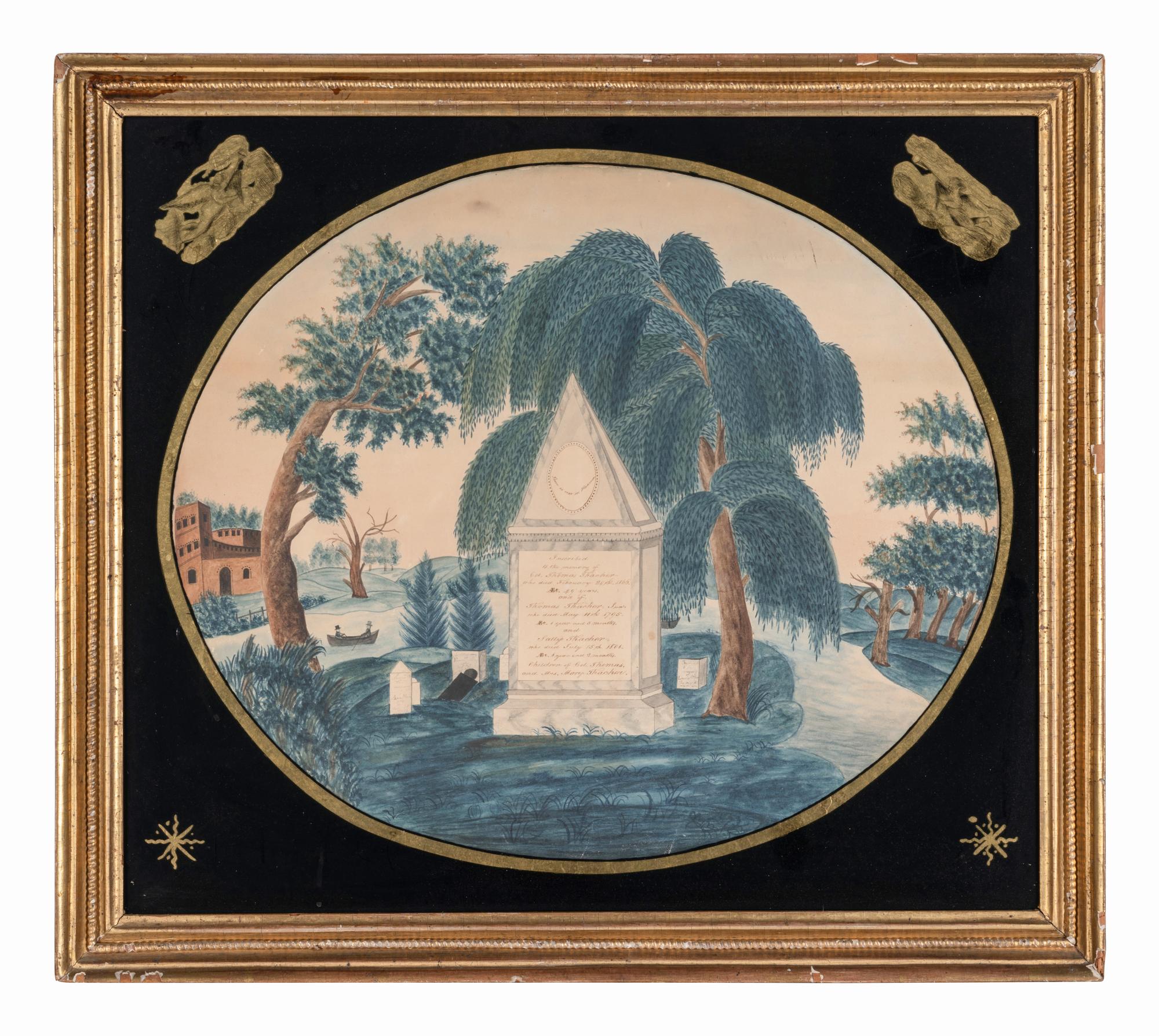 A Mourning Picture For The Family Of Colonel Thomas Thacher