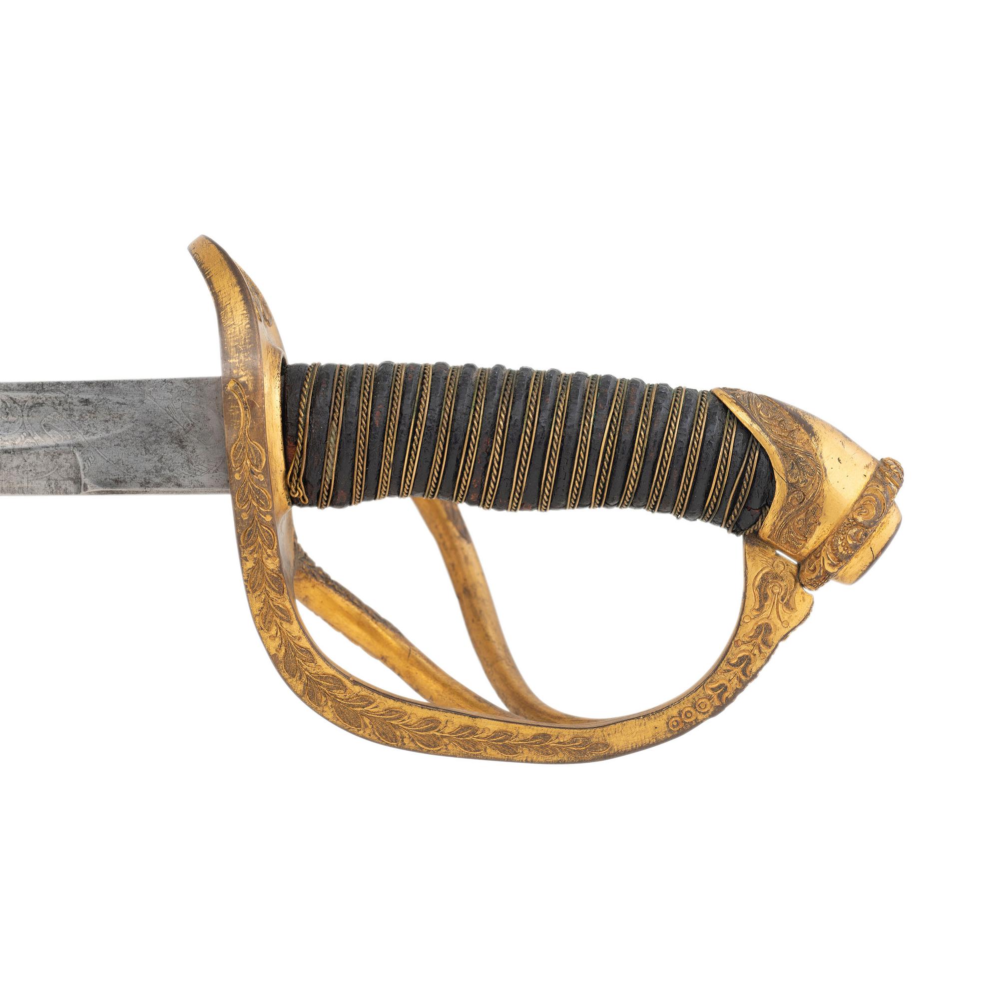 Sauerbier Cavalry Officers' Saber with Etched Blade Presentation to Lieutenant Sullivan 9th PA Cavalry - KIA at Tomkinsville, KY - Fighting John Hunt Morgan's Men