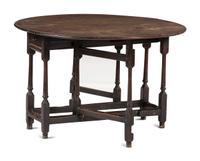 A William and Mary Walnut and Oak Gate-Leg Table
