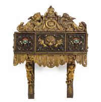 A Nepalese Turquoise, Coral, Mother-of-Pearl and Hardstone Inset Gilt Copper Altar Cabinet 19TH/20TH CENTURY — 19TH/20TH CENTURY