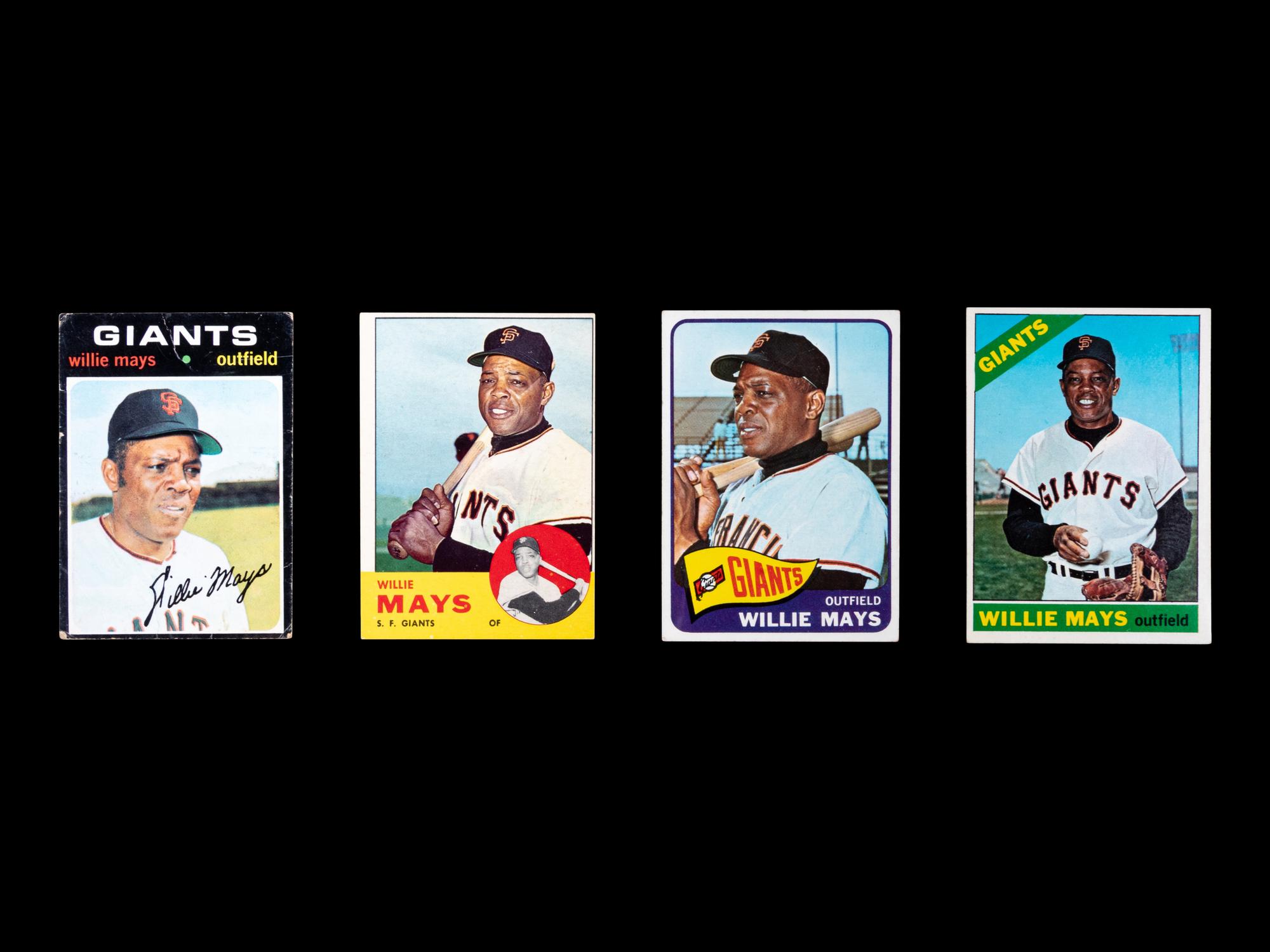 A Group of Willie Mays Topps Baseball Cards