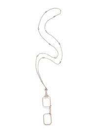 EDWARDIAN, DIAMOND AND PLATINUM LORGNETTE WITH DIAMOND COLLET CHAIN