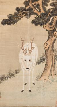 After Lang Shining (Giuseppe Castiglione), (Italian, 1688-1766), Deer
