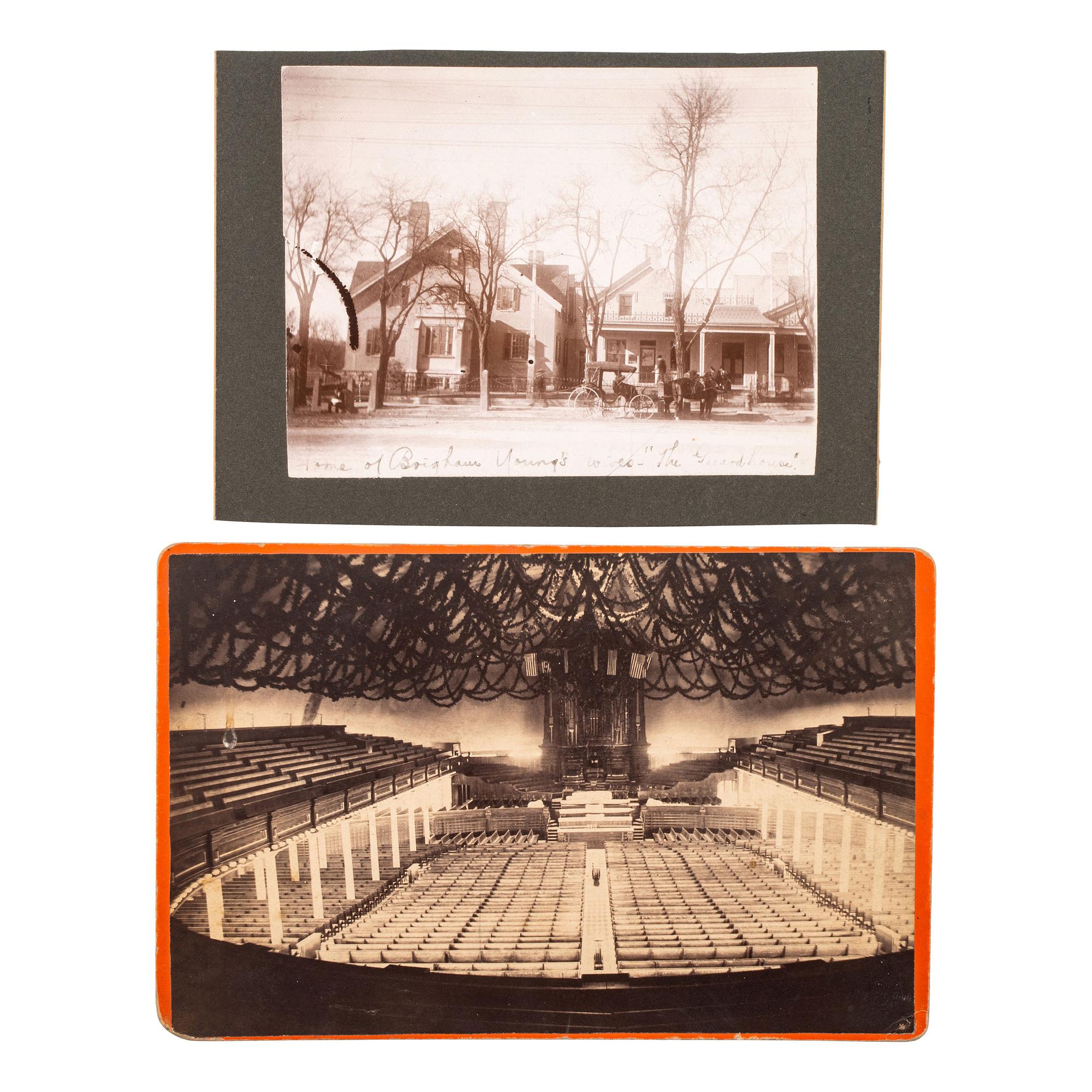 [WESTERN AMERICANA]. A group of stereoviews, albumens, and silver gelatin photographs taken in North Dakota, South Dakota, Montana, Wyoming, and Utah, with Mormon interest, comprising: