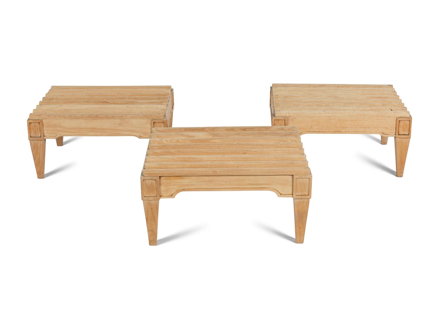 A Teak Outdoor Nine-Piece Furniture Suite