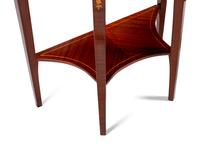 A Pair of Dutch Marquetry Demilune Side Tables