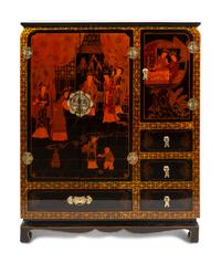 A Chinese Export Style Painted Cabinet