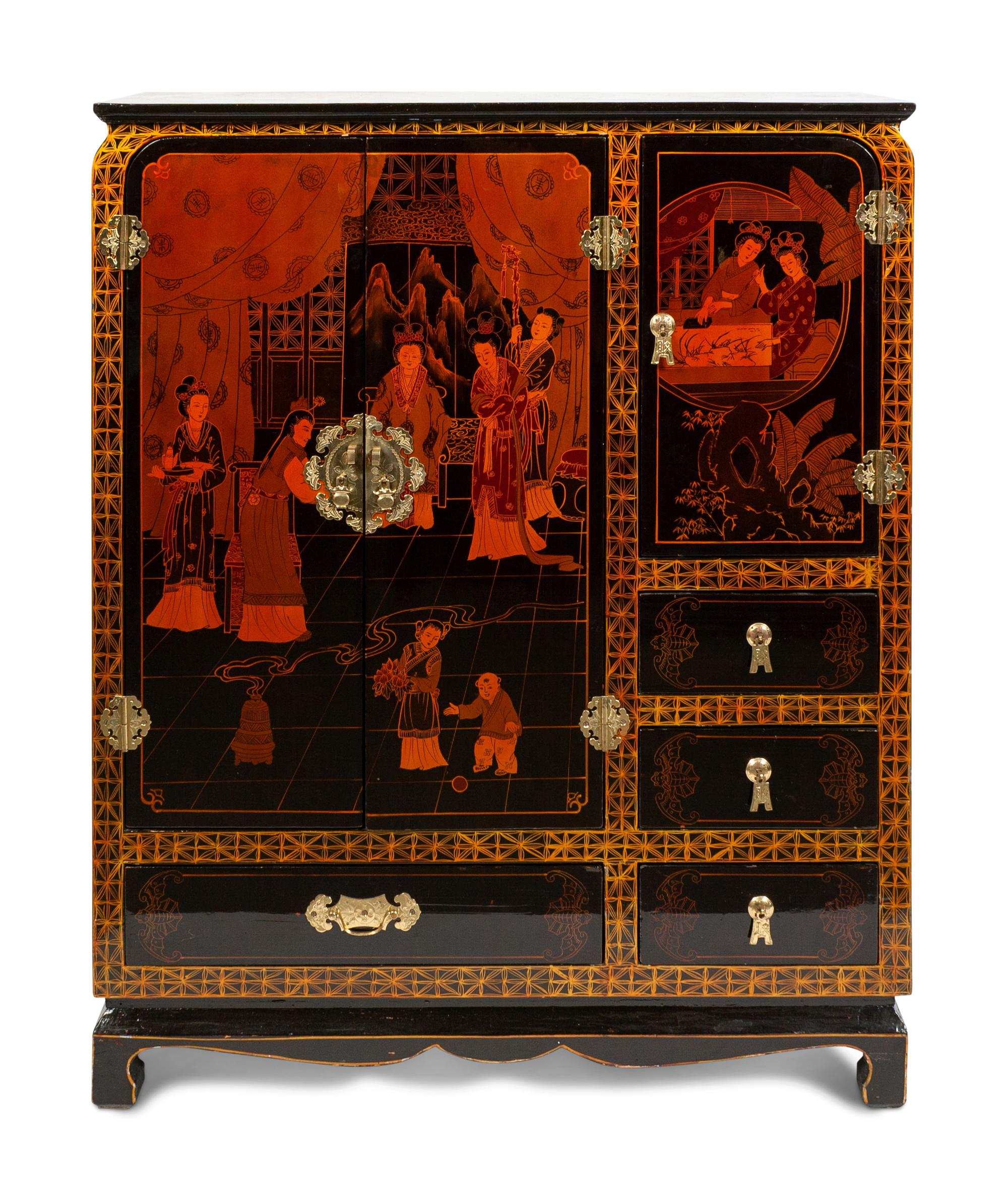 A Chinese Export Style Painted Cabinet