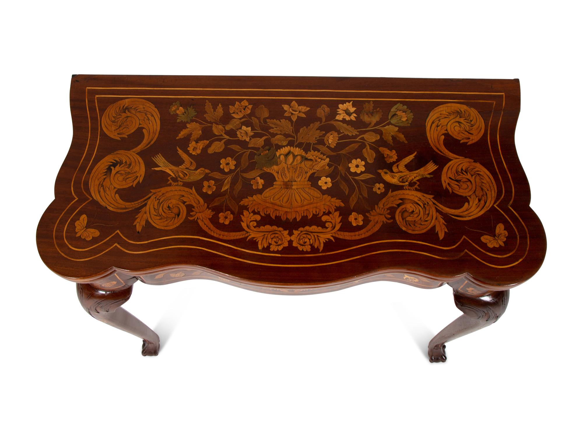 A Dutch Marquetry Flip-Top Table