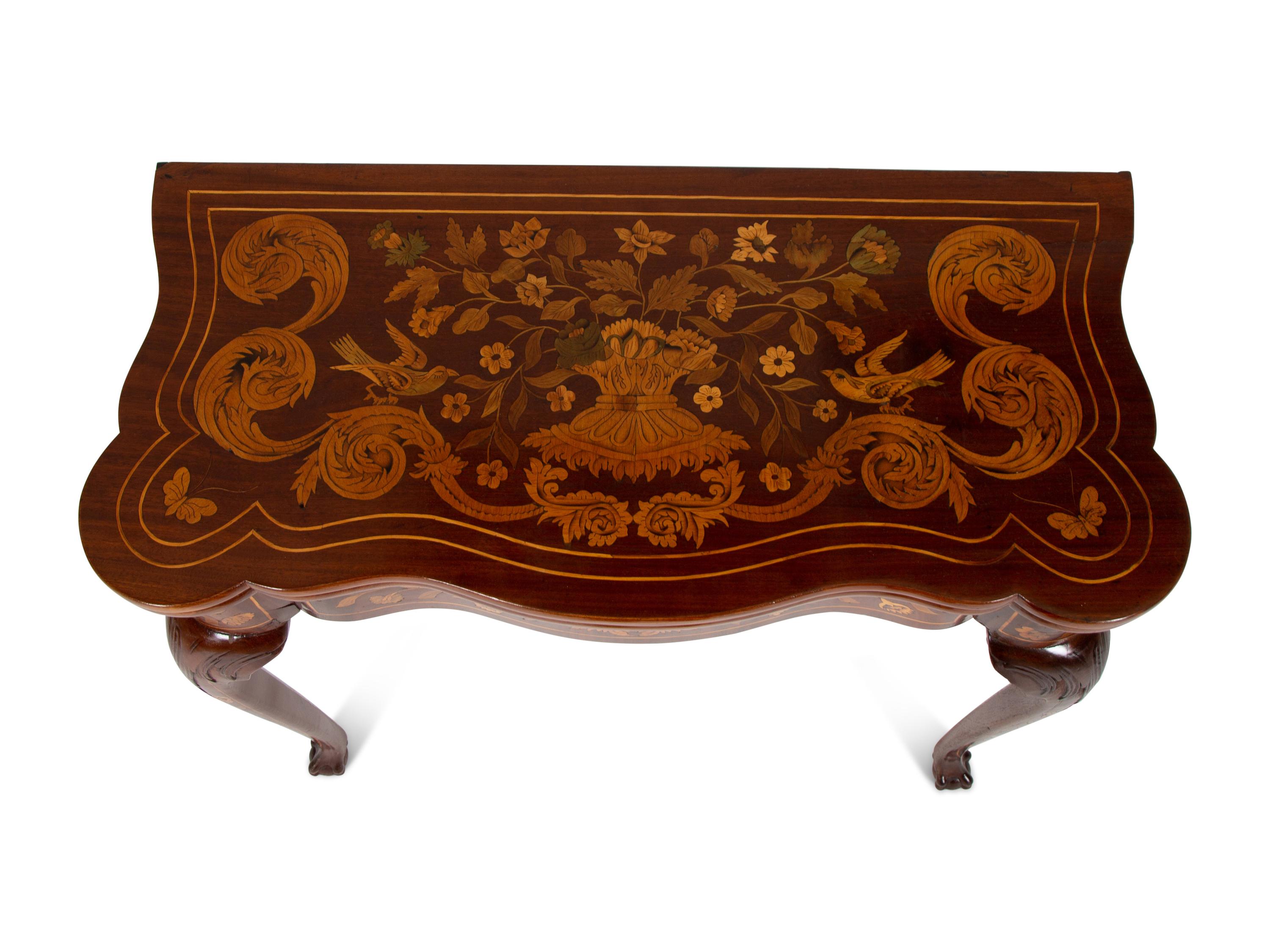 A Dutch Marquetry Flip-Top Table