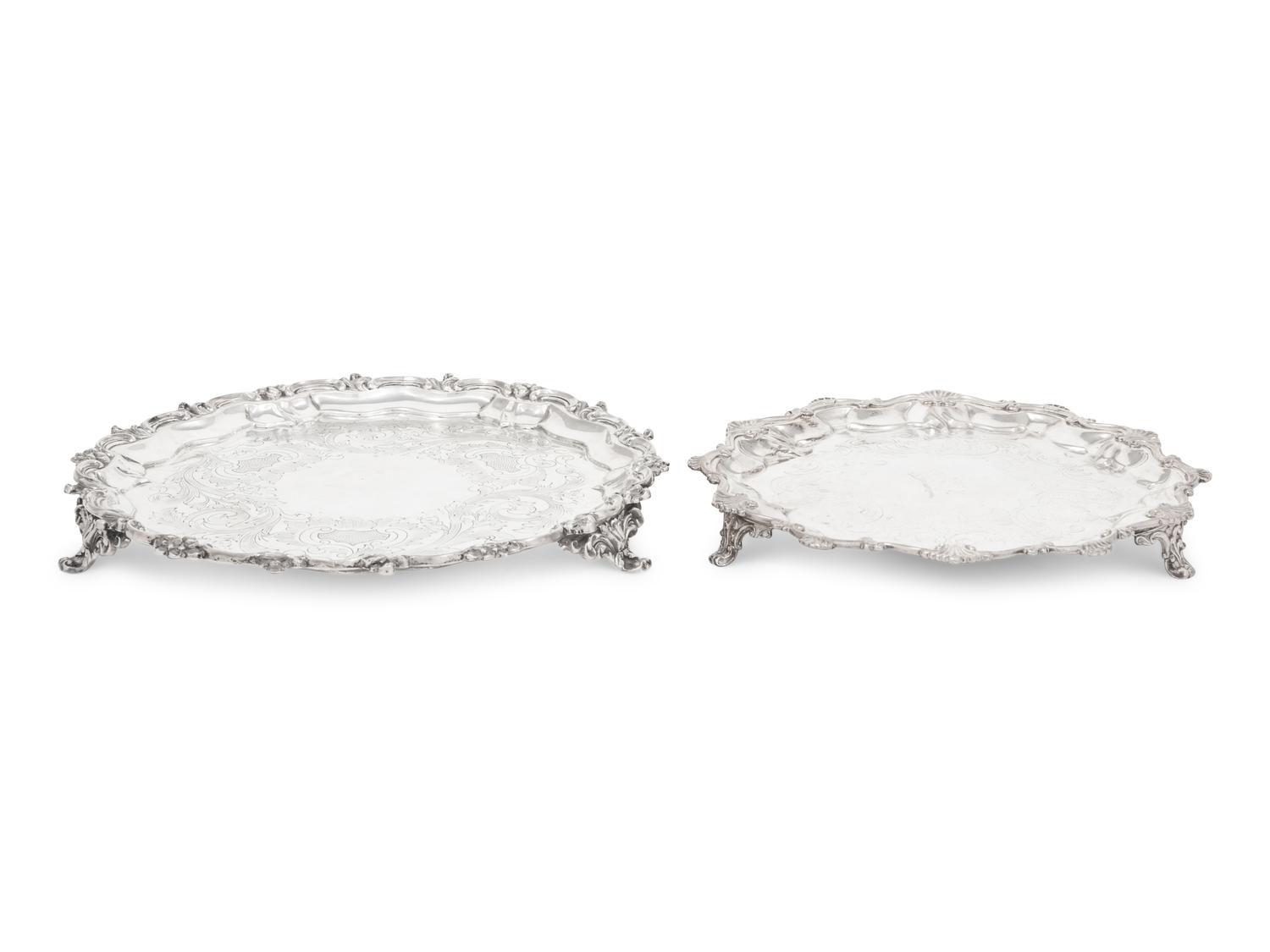 Two English Silver Salvers