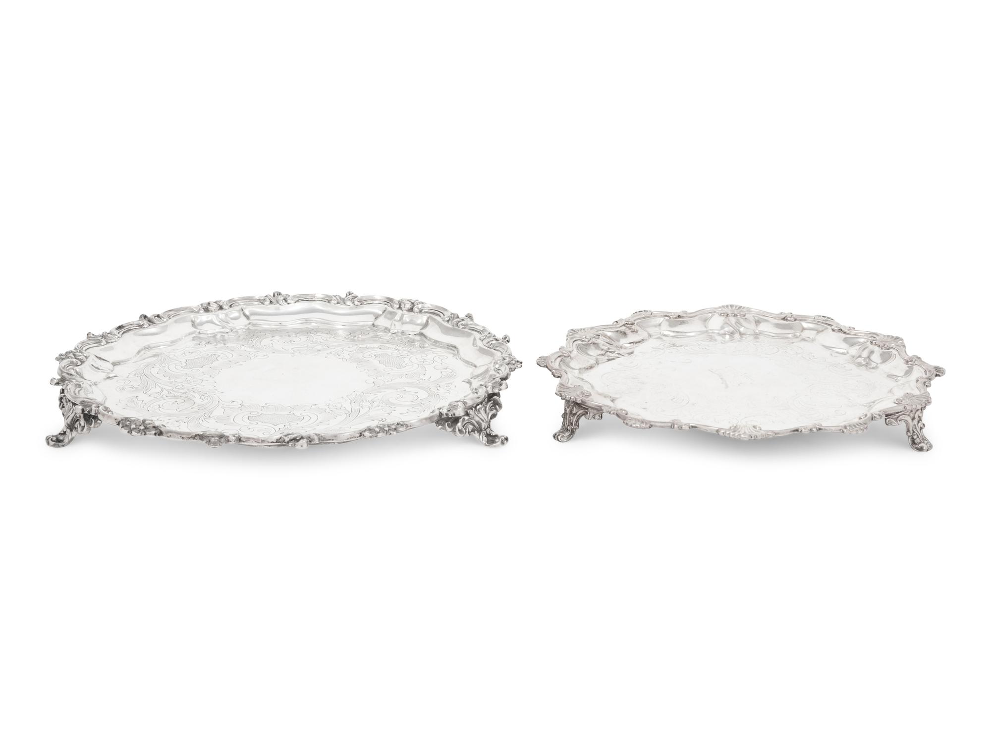 Two English Silver Salvers