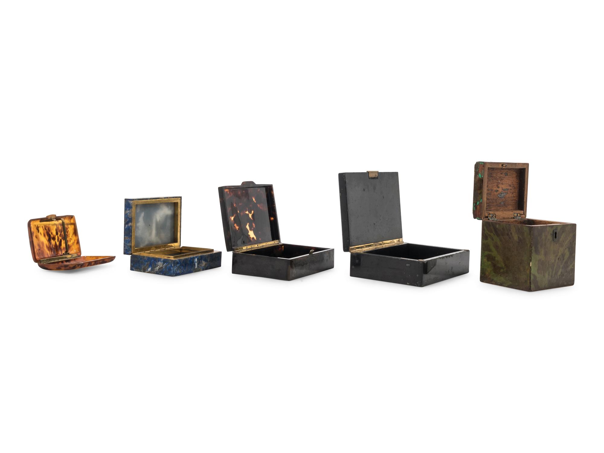 A Group of Five Decorative Boxes