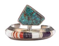 Sterling Silver and Channel Inlay Cuff Bracelet Lot is located and will ship from Denver, Colorado.