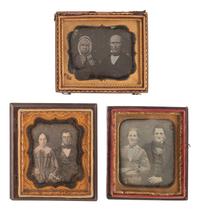 [EARLY PHOTOGRAPHY]. A group of 18 daguerreotype portraits of couples, highlighted by a half plate portrait by Enoch Long, including: