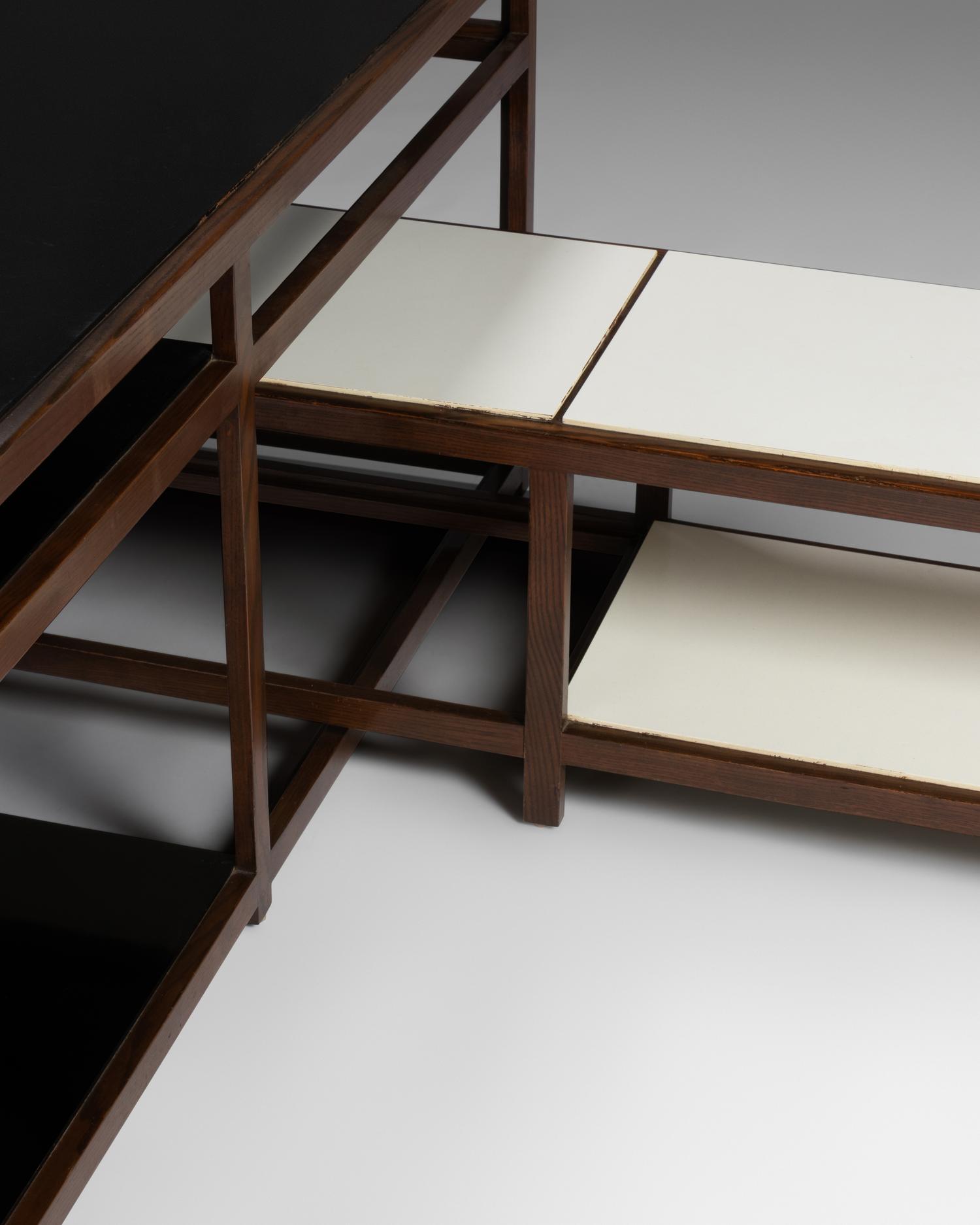 Two Interlocking Tables, model 5402-5403, Dunbar, USA