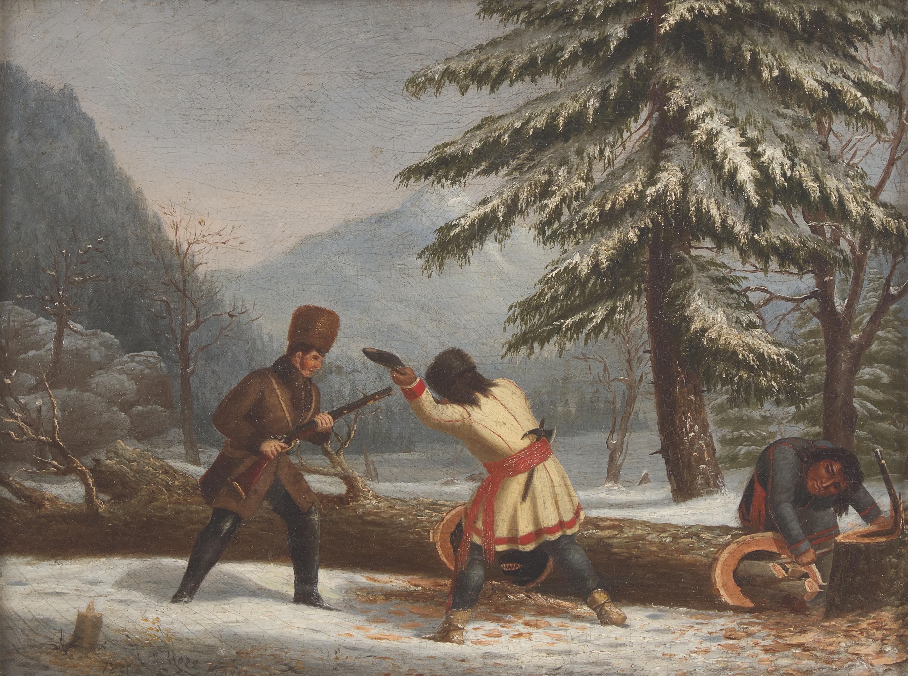 James Hope (Scottish/American, 1818/1892) — Bear Hunt in Winter , 1851