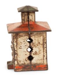 An Old Honesty Cast Iron Indian Cigar Bank, PLUS
