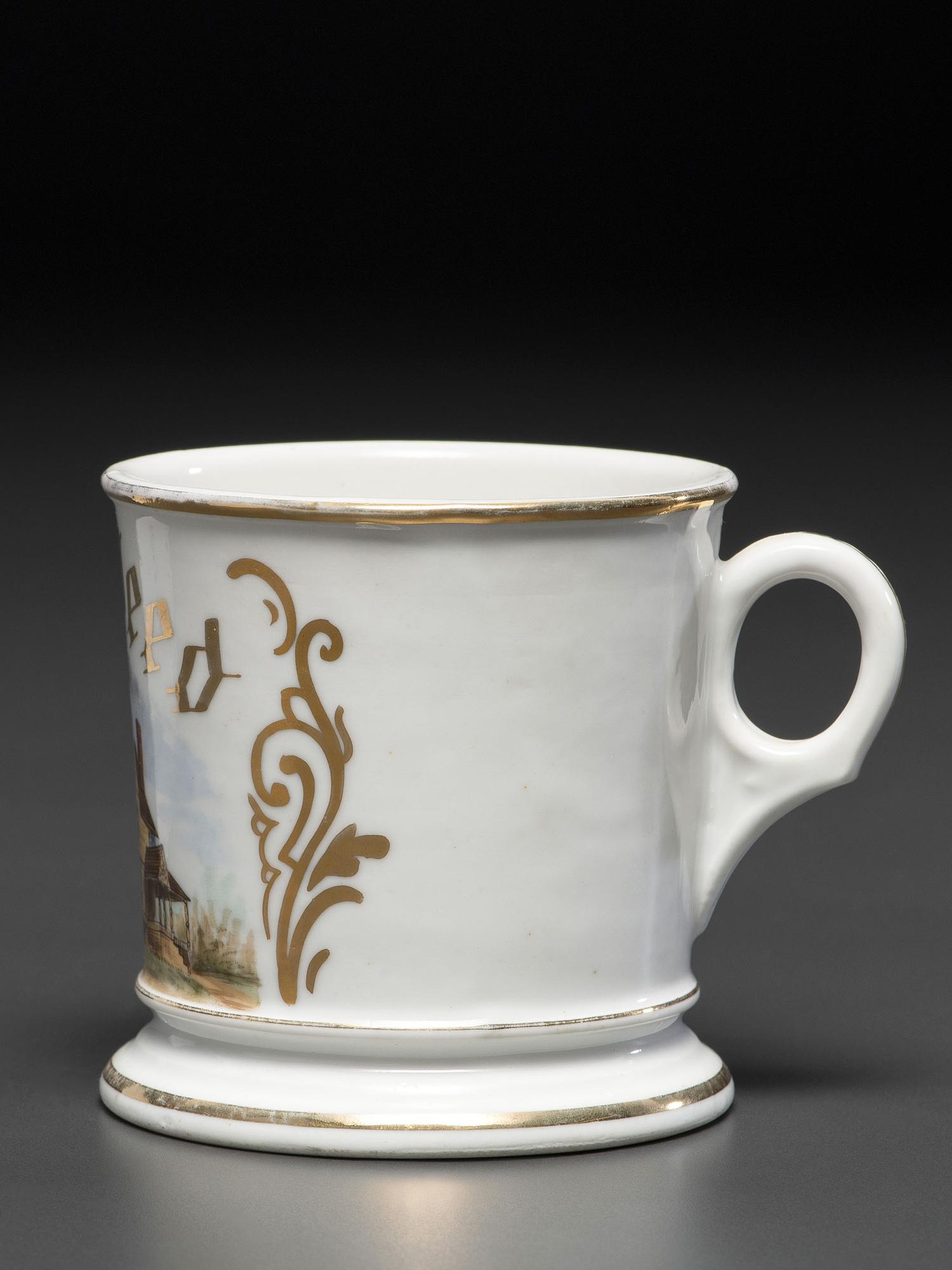 A Carpenter or Homebuilder's Porcelain Occupational Shaving Mug