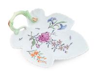 An English Porcelain Leaf-shape Dish — C. 1770