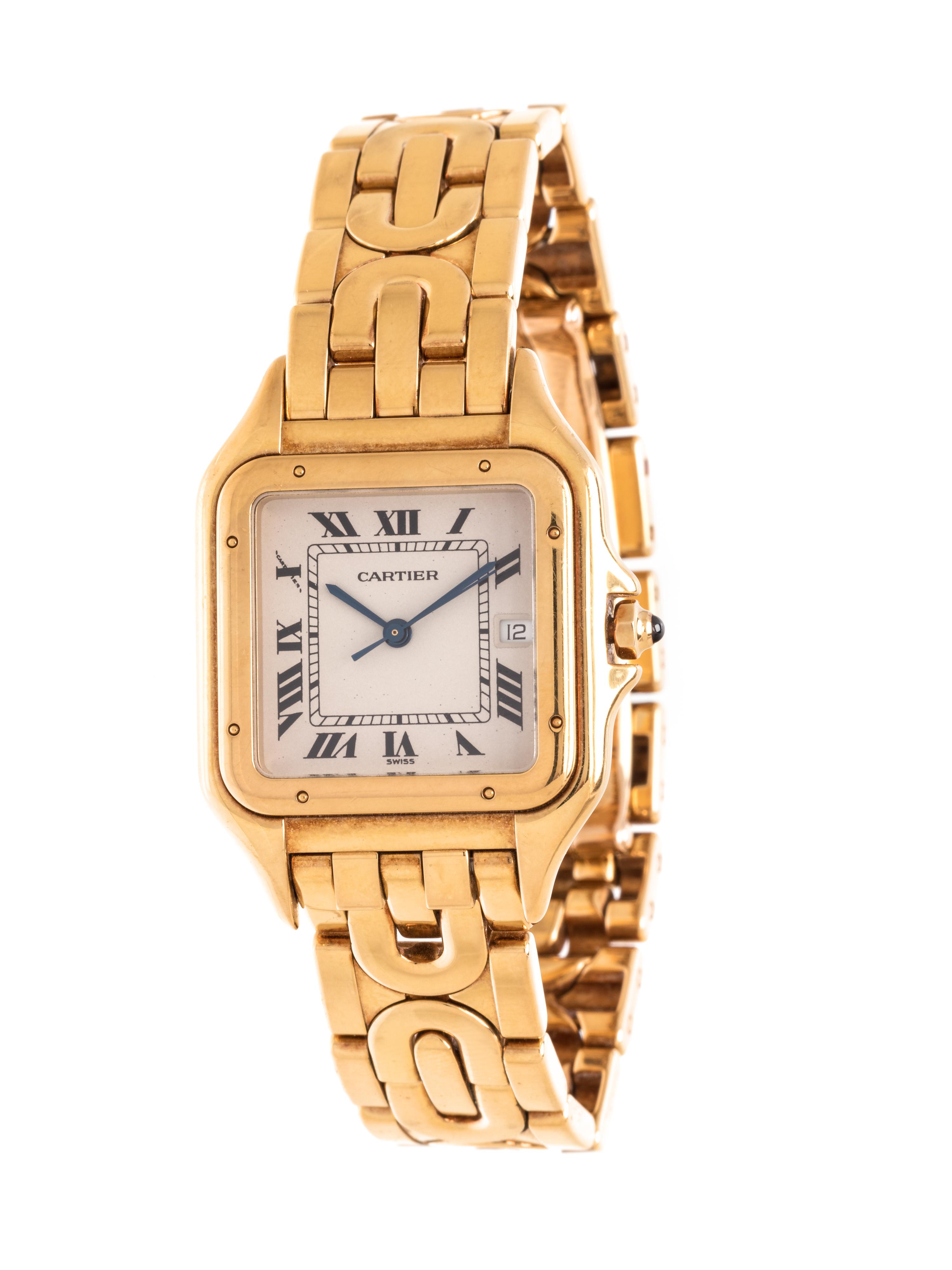 CARTIER, 18K YELLOW GOLD 'PANTHÈRE' WRISTWATCH