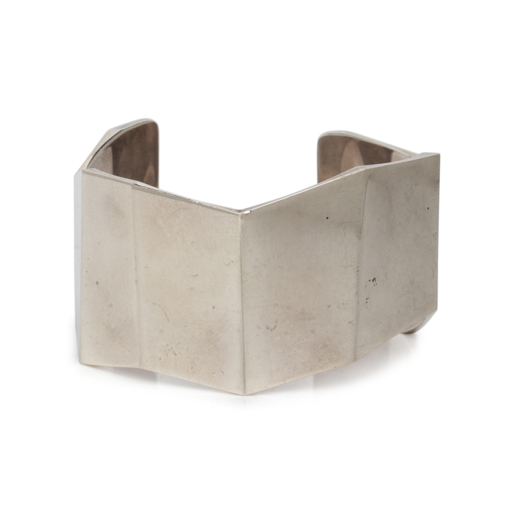 TIFFANY & CO., FRANK GEHRY, STERLING SILVER GEOMETRIC CUFF BRACELET